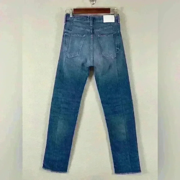 EB Denim Straight Leg Button Fly Blue Jeans - Picture 10 of 14